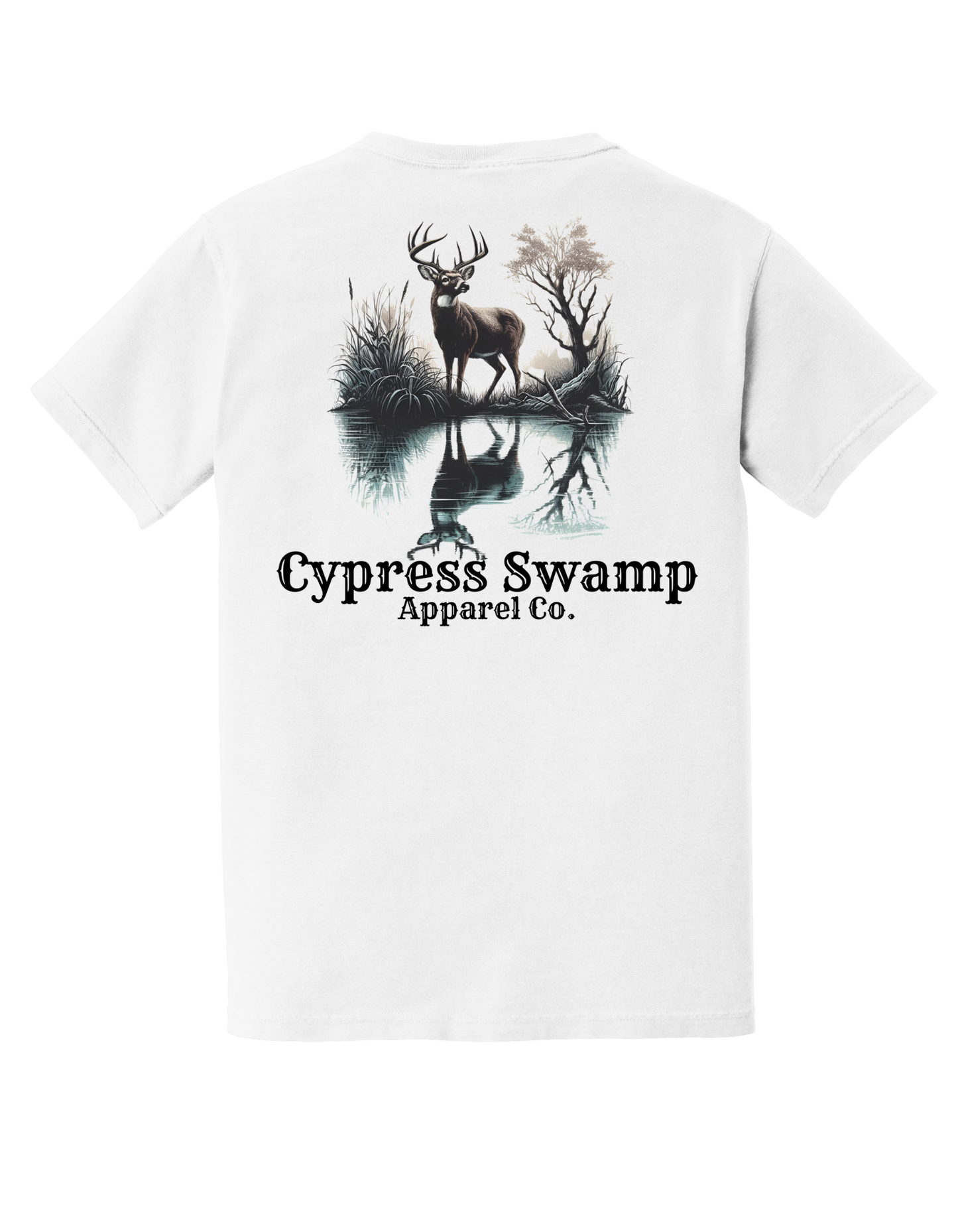 Cypress Swamps Deer over The Water