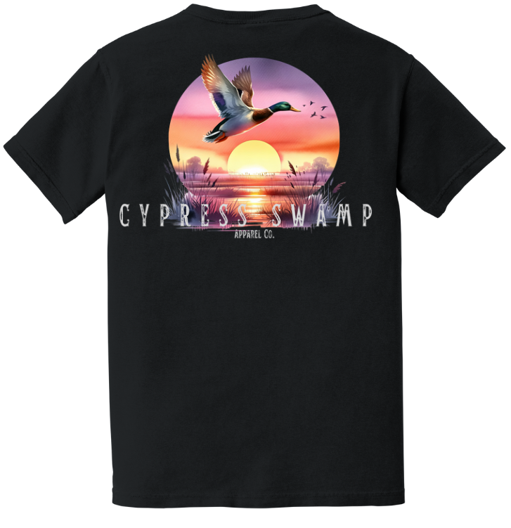 Mallard sunset in black